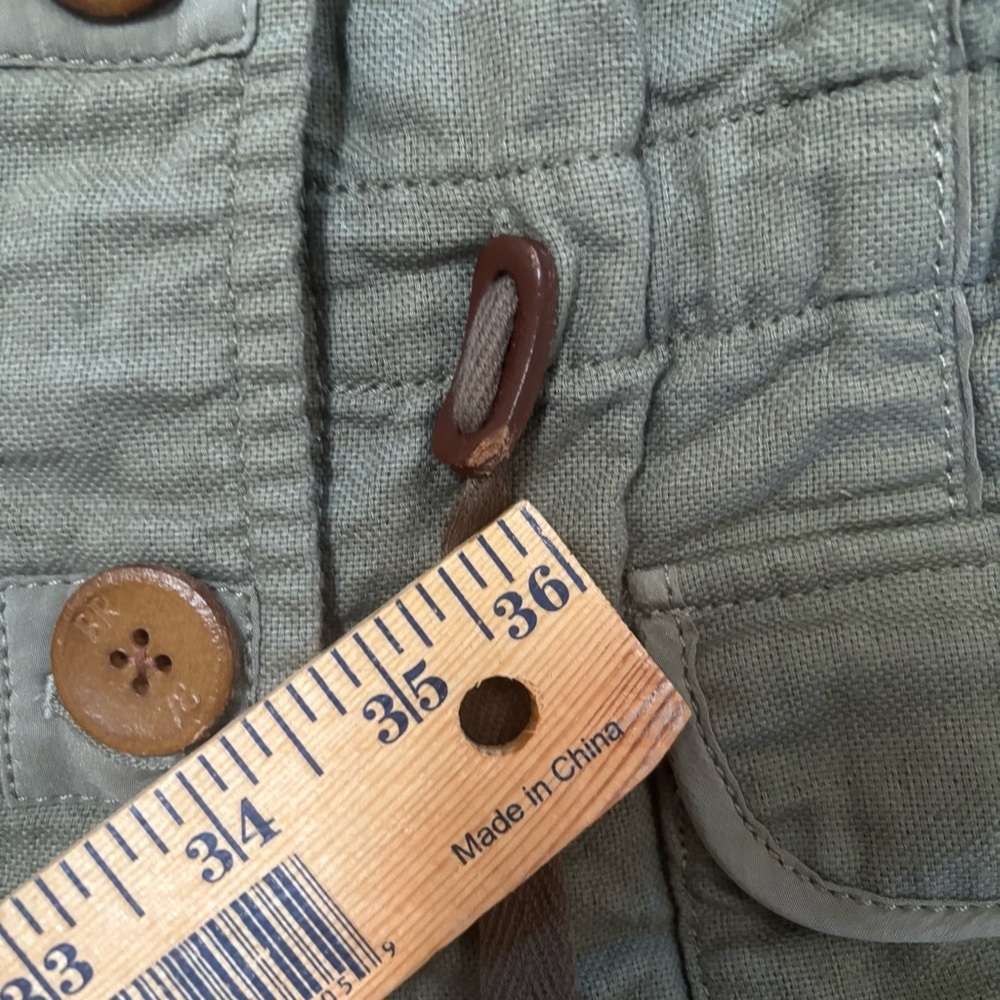 Banana Republic Heritage Olive Green Utility Safari Crinkle Jacket Silk Trim XS - Picture 15 of 15